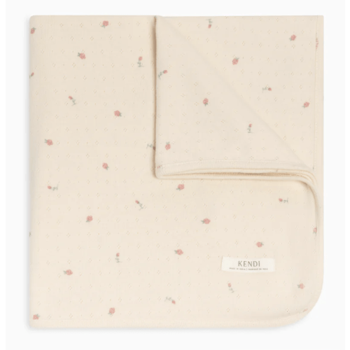 Pointelle Swaddle Blanket, Pia Floral