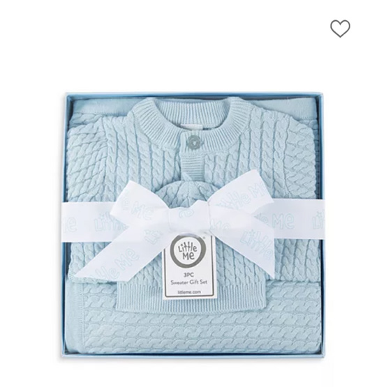 Cable Sweater, Hat & Blanket Gift Box - Baby