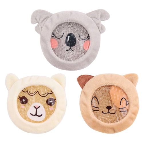 Hilph Kids Ice Packs for Boo Boos, Hot Cold Packs with Cover for Kids Children Injuries, Toddler Animal Round Ice Packs for Bumps, Swelling, Wisdom Teeth (3 Packs)