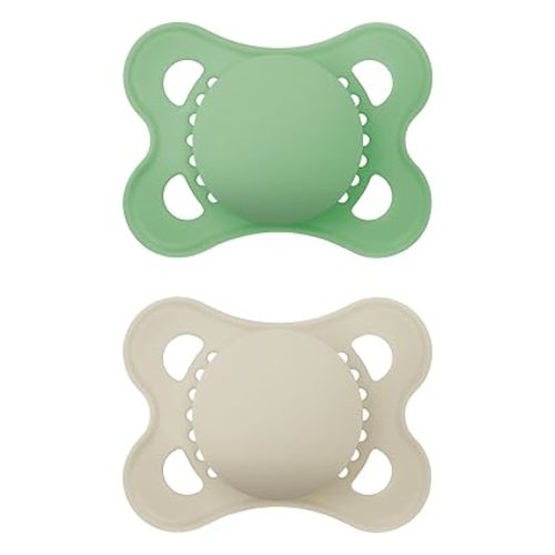 MAM Original Matte Baby Pacifiers 0-6 Months, Binky for Newborn Babies, BPA-Free Skin Soft Silicone Nipple, Easy to Clean, Developed with Medical Experts, 2 Count, With Sterilizer Case, Made in Europe