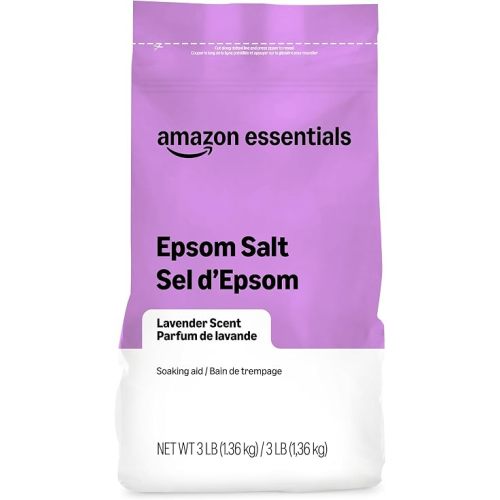 Amazon Essentials Epsom Salt Soaking Aid, Lavender Scented, 3 Pound, 1-Pack (Previously Amazon Basics)