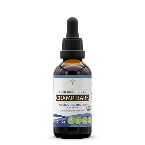 Secrets of the Tribe Cramp Bark USDA Organic | Alcohol-Free Extract, High-Potency Herbal Drops | Made from 100% Certified Organic Cramp Bark (Viburnum Opulus) Dried Bark (2 oz)