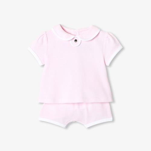 Baby girl set in cotton piqué