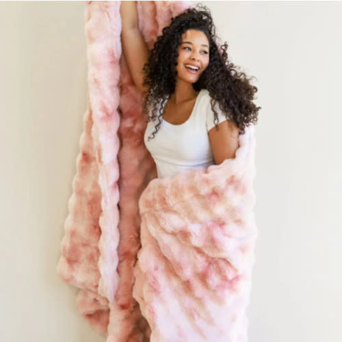 Premium Cloud Quartz Pink Plush Blanket | Minky Couture