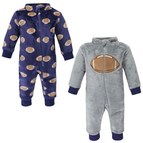 Hudson Baby Unisex Baby Fleece Jumpsuits, Coveralls, and Playsuits, Football, 9-12 Months