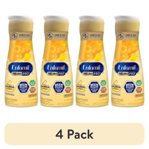 (4 pack) Enfamil NeuroPro Liquid Baby Formula, Brain Support, 32 fl oz