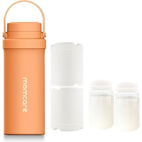 Portable Breast Milk Cooler, 360° Vacuum Insulated Cup with 2×300ml Inner Bottles, SUS316 Stainless Steel Long Lasting Cold Storage, Leak-Proof Milk Keeper for Working Moms Outdoor Travel