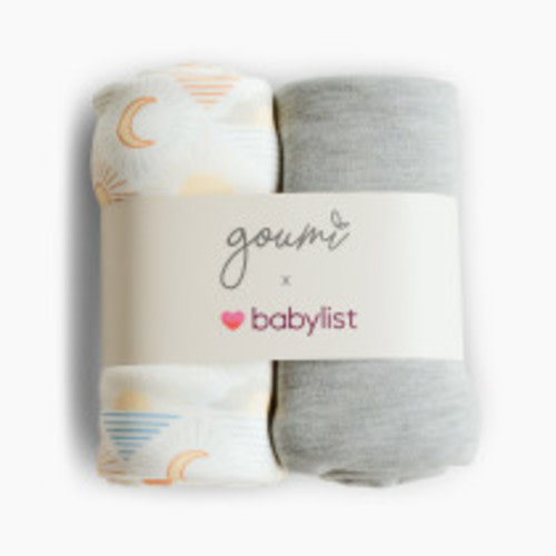 Goumi Kids x Babylist Muslin Swaddle Set (2 Pack) - Celestial + Pebble, 40x40"