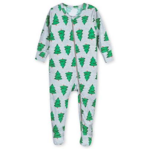 Gerber Baby Snug Fit Footed Holiday Pajamas - Spruce - 0-3 Months
