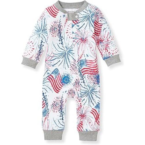 Burt's Bees Baby baby-boys Sleep and Play Pjs, 100% Organic Cotton One-piece Zip Front Romper Jumpsuit Pajamas