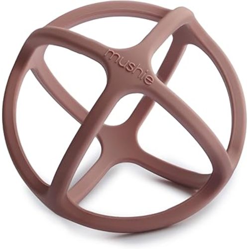 mushie Silicone Baby Teether Ball Toy (Woodchuck)