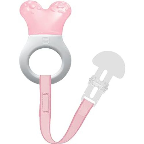 MAM Baby Toys, Teething Toys, Mini Cooler Teether with Clip, Girl, 2+ Months, 1-Count (7172-012-0-1)