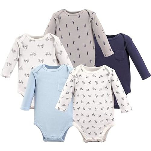 Hudson Baby unisex-baby Cotton Long-sleeve Bodysuits