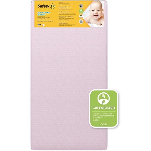 Safety 1st Heavenly Dreams Baby Crib & Toddler Bed Mattress, Waterproof Cover, Firm, Fits Standard Size Cribs & Toddler Beds, Pink
