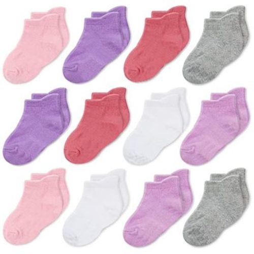 Cozyway Ankle Cotton Baby Socks - 12 Pack Stretch Baby Socks For All Day Comfort, Infant Socks, Girls Multicolor, 6-12 Months