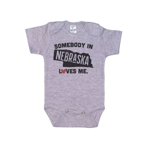 Somebody In Nebraska Loves Me, Nebraska Onesie®, Baby Nebraska Outfit, Nebraska Baby, NB Bodysuit, Nebraska Apparel, Baby Shower, Nebraska