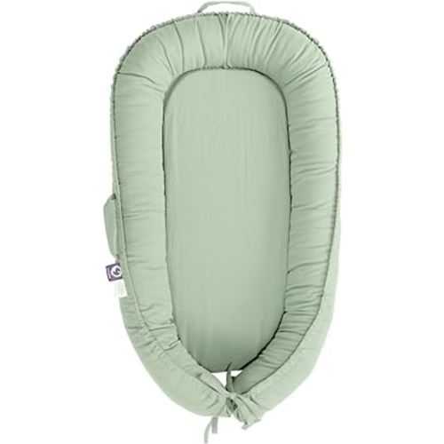Infant Lounger, Baby Nest Cover for Baby Girls & Boys, Newborn Essentials for Baby 0-12 Months, 100% Cotton Breathable, Portable Travel Bed (Spring Green)