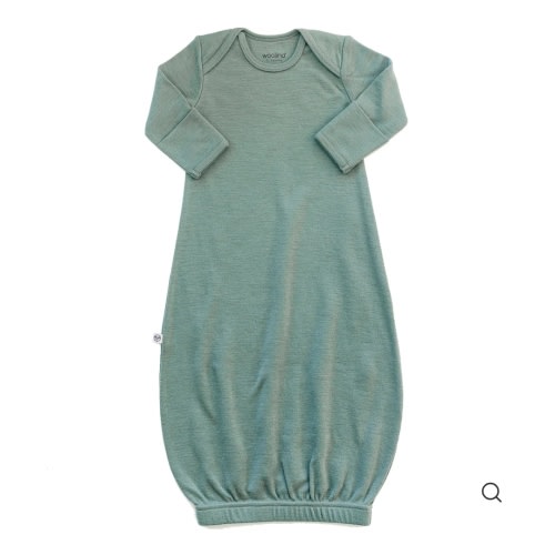 Baby Gown, Merino Wool, 0-6 Months, Sage