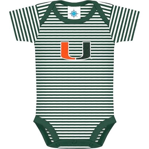 Creative Knitwear Hunter Green/White Striped Bodysuit Size 3-6M - Miami U