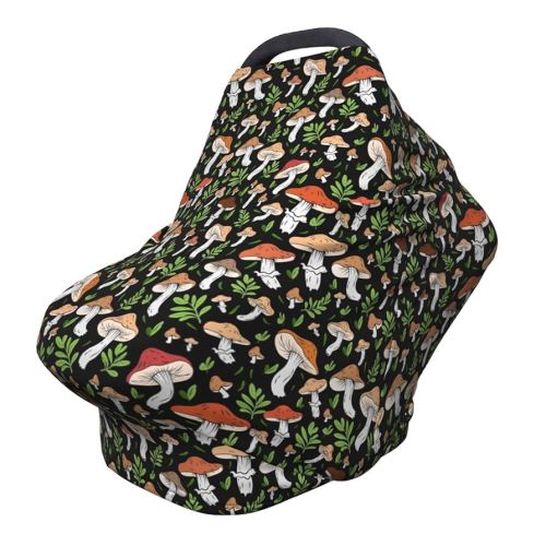 Mushroom Car Seat Canopy, Baby Breastfeeding Cover, Multi Use Baby Stroller and Carseat Cover, Boys and Girls Shower Gifts