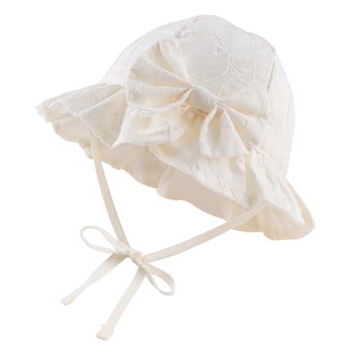 JANGANNSA Bow Baby Girls Summer Hat Flower Toddler Girls Sun Hat Cotton Breathable Infant Hat