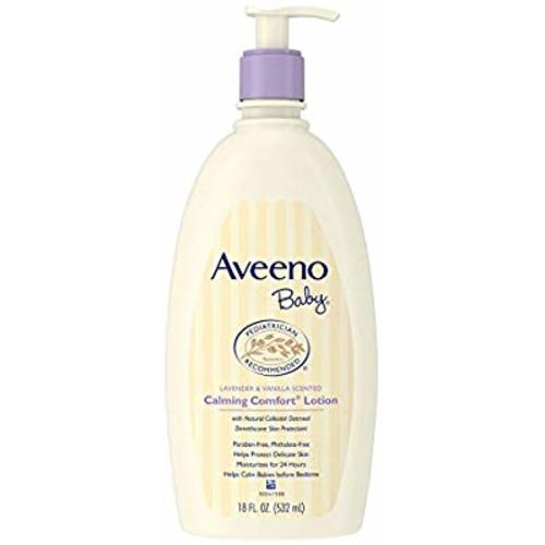 Aveeno Baby Calming Comfort Moisturizing Lotion with Lavender, Vanilla and Natural Oatmeal, 18 fl. Oz