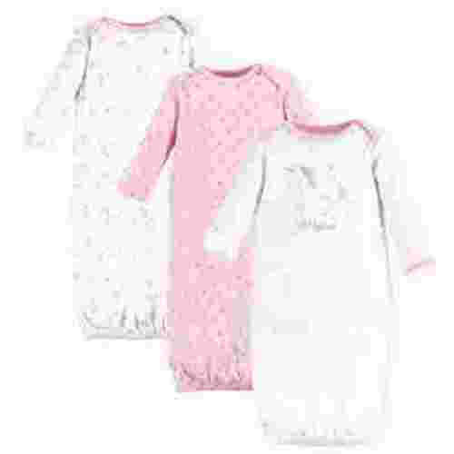 Hudson Baby Baby Girl Gowns, 3-Pack