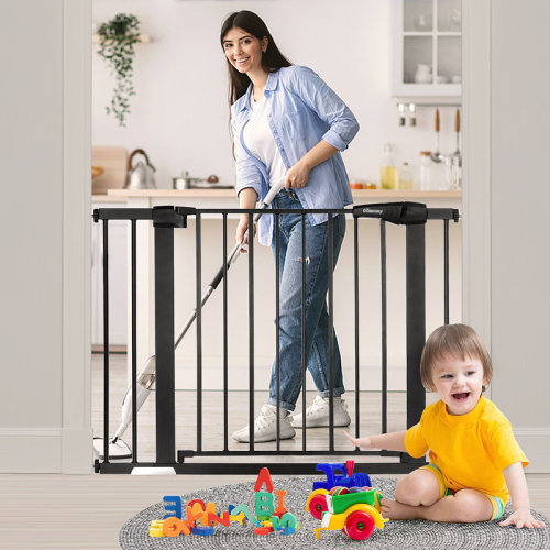 Tooca 30" Tall Auto Close Walk Thru Safety Gate & Reviews - Wayfair Canada