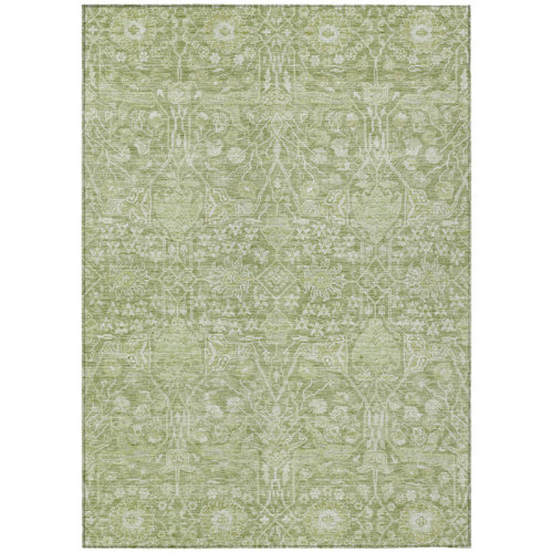 Bungalow Rose Machine Washable Indoor/Outdoor Chantille ACN1133 Aloe Rug | Wayfair