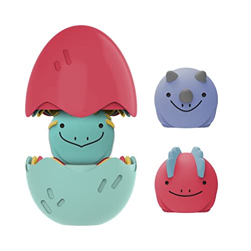 Dr. Brown’s CleanUp Float & Hatch Dino Eggs, Multi-Use Interactive Bath and Pool Toy for Toddlers, 6m+, BPA Free