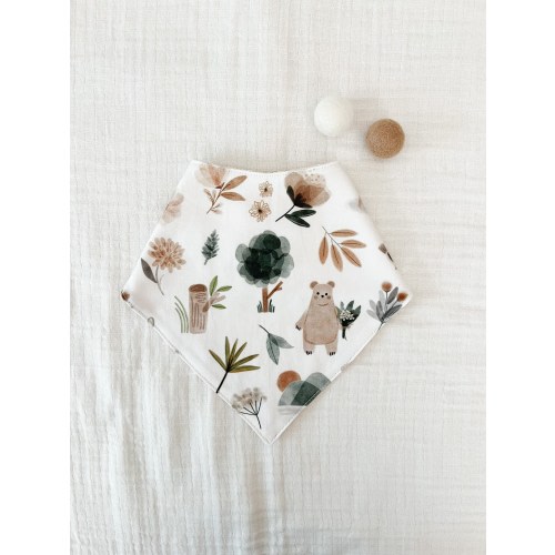 Organic Drool Bandana Bib|Baby Gift|Spit Up Bib|Absorbent Bib|Woodland Springs Animal Print
