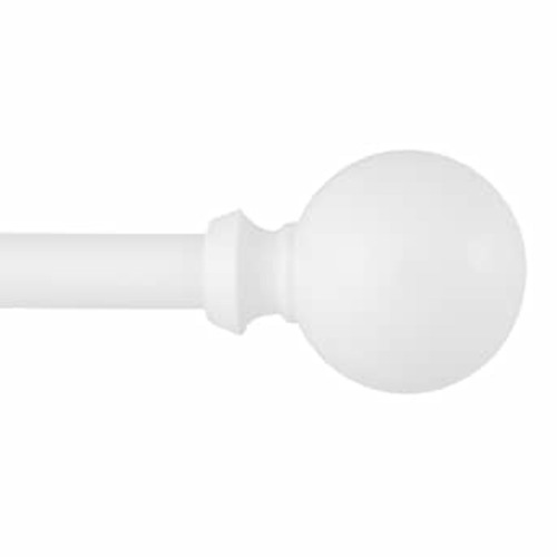 Kenney Newbury 36-in to 66-in White Steel Single Curtain Rod with Finials in the Curtain Rods department at Lowes.com