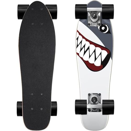 Skateboard Complete Skateboards 22 Inch Mini Cruiser Skateboards for Beginners Kids Boys and Girls