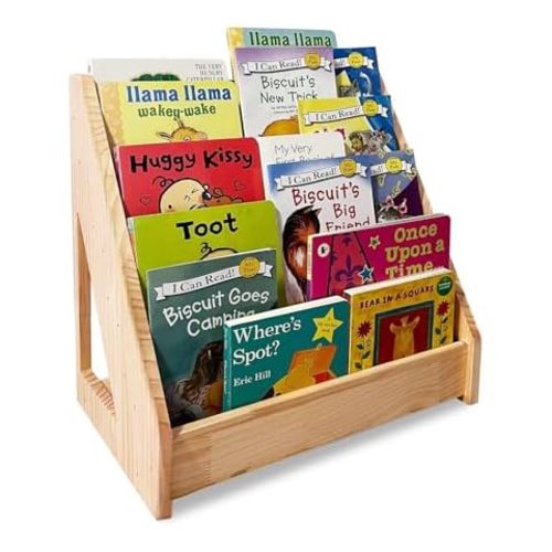 Montessori Bookshelf - Book Display Shelf for Toddler - Forward/Front Facing Bookcase Rack Display