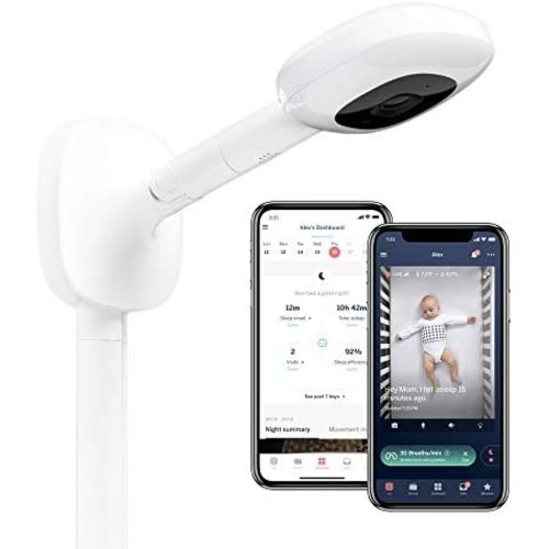 Nanit Pro Smart Baby Monitor & Wall Mount – Wi-Fi HD Video Camera, Sleep Coach and Breathing Motion Tracker, 2-Way Audio, Sound and Motion Alerts, Nightlight and Night Vision, Includes Breathing Band