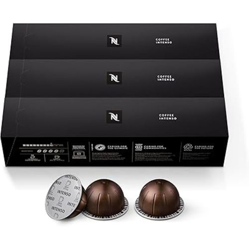Nespresso Capsules Vertuo, Intenso, Dark Roast Coffee, 30-Count Coffee Pods, Brews 7.8oz.