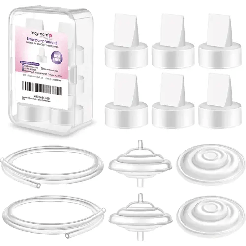 Maymom Pump Parts Compatible with Spectra S1 S2 9 Plus Breastpump Replace Backflow Protector Membrane Duckbill Valve Tube Not Original Spectra Replacement Pump Parts