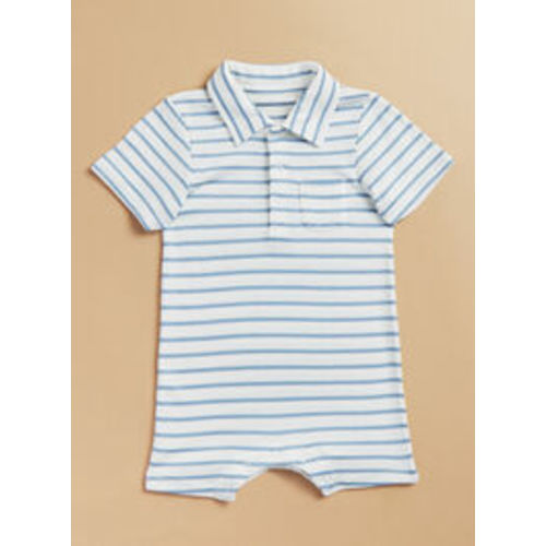 Matthew Striped Romper in Blue | Tullabee