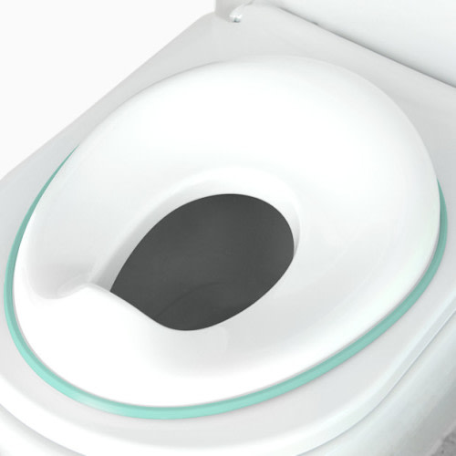 Potty Training Seat with Storage Hook - White/Aqua