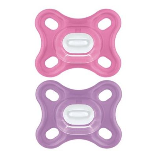 Mam Comfort 1 Newborn Lightweight Silicone Pacifier - Girl - 2pk