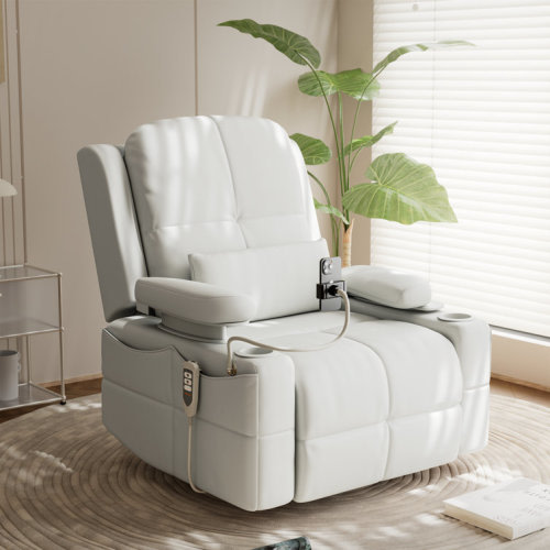 Electric Power Adjustable Armrests Swivel Rocking Chair Reclining Glider With USB Charge and Phone Holder