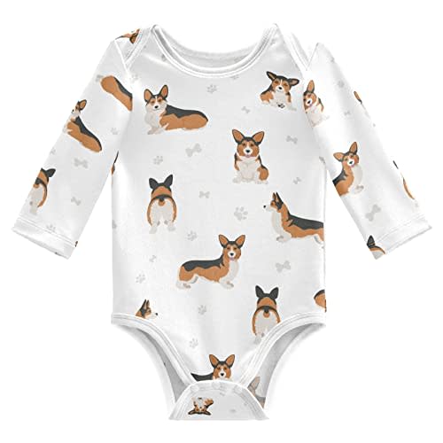 vvfelixl Baby Bodysuits Black Pug White Long Sleeve Cotton Baby Clothes For Boys Girls 0-24 Months
