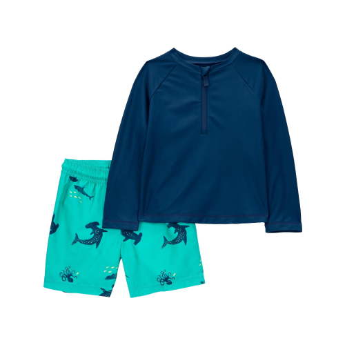 Carter’s Child of Mine Baby and Toddler Boy 2-Piece Rash Guard Set, Sizes 0/3M-5T