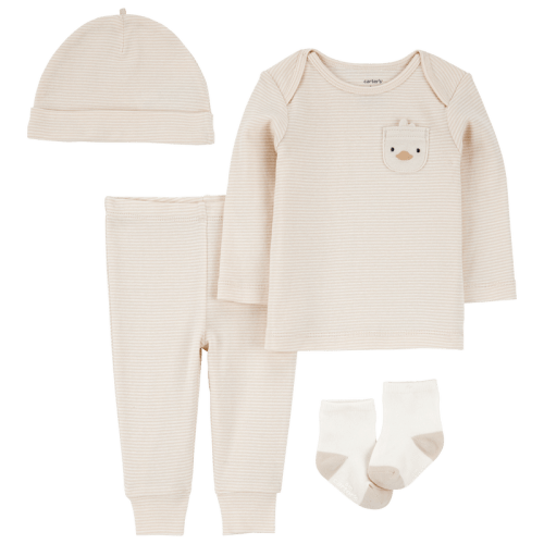 Brown Baby 4-Piece Striped Duck Outfit Set | Carter’s Oshkosh Canada