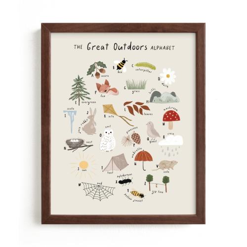 The Great Outdoors Alphabet Open Edition Children's Art Print by Maja Cunningham
