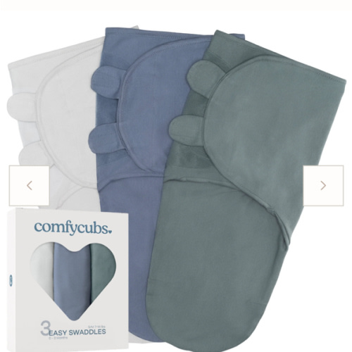 Easy Swaddle Blankets in Stone, Nomadic Blue, Azul, Pack of 3 – Comfy Cubs