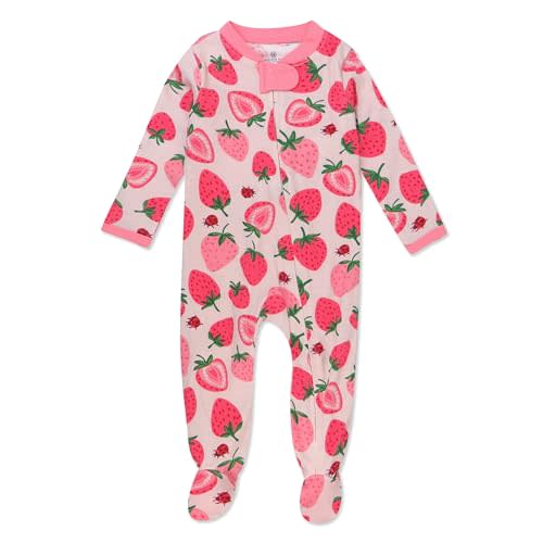 HonestBaby Sleep and Play Footed Pajamas One-Piece Sleeper Jumpsuit Zip-Front Pjs Organic Cotton for Baby Girls, Unisex
