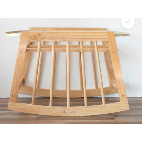 Modern Rocking<br> Moses Bassinet Stand<br>with brake<br>Natural