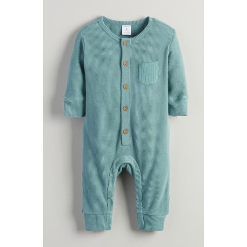 Waffle Knit Cotton Romper, 3M