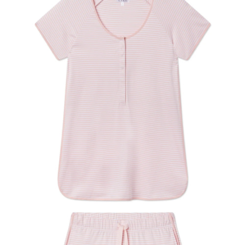 LAKE | Women | Pima Cotton Pajamas | English Rose Garden Floral Maternity Shorts Set